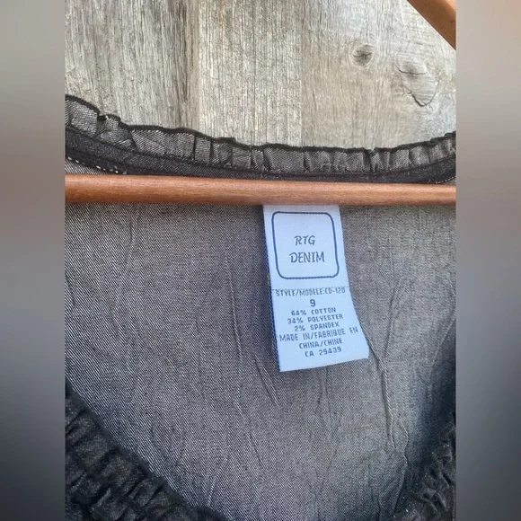 VINTAGE corset style lace up front denim sleeveless top size medium - Picture 3 of 7